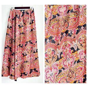 Vintage Paisley Colourful A Line Maxi Skirt S
